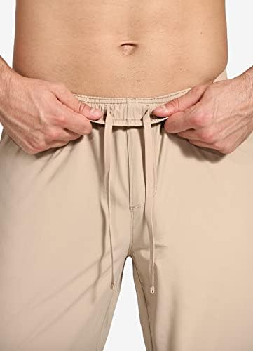 BALEAF erkek Koşu Pantolon Elastik Bel Hafif Koşu Streç Golf egzersiz pantolonları ile fermuarlı Cepler