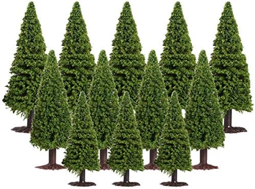 VOSAREA 15 PCS Peyzaj Ağacı Modeli Çam Modeli Sedir Ağaçları Yeşil Manzara Mikro Ağaçları için DIY El Sanatları Yapı Modeli