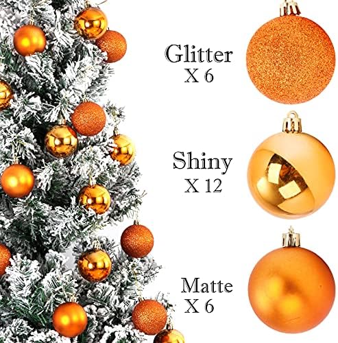 Emopeak 24 Pcs Noel Topları Süsler için Cadılar Bayramı veya Noel Ağacı-Kırılmaz Noel Ağacı Süslemeleri Asılı Top için Tatil