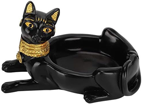 Kedi Tanrıça Küllük, Vintage Mısır Siyah Kedi Tanrıça Dekorasyon Reçine Heykel Heykelcik Ev Dekor için Hediye Odası Süsleme