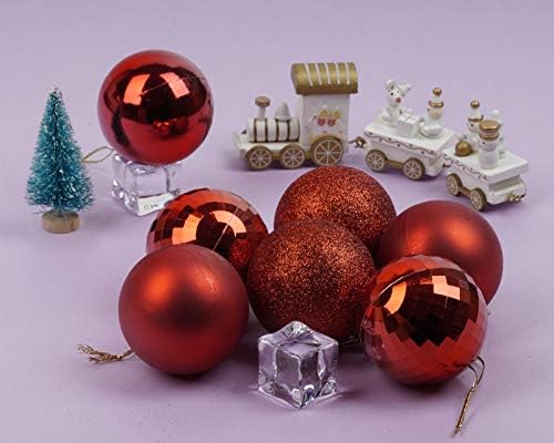 Emopeak 24 Adet Noel Topları Süsler Noel noel Ağacı - 4 Stil Kırılmaz Noel Ağacı Süslemeleri Asılı Top Tatil Düğün Parti Dekorasyon