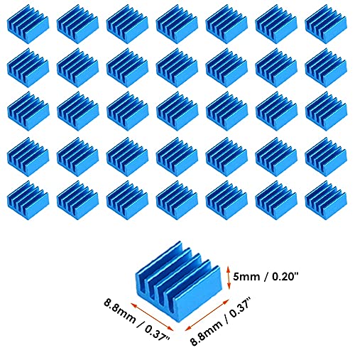 BİZ SOĞUTUCU 50 adet Mavi anodize Küçük soğutucu 8.8x8.8x5mm / 0.35 x 0.35 x 0.20 ısı emici çip radyatör soğutucu ile termal