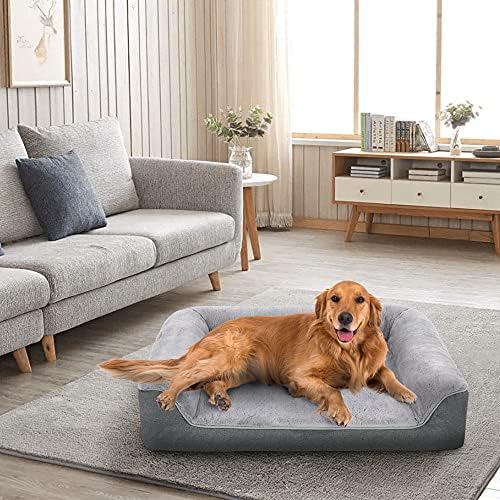 PETABBY Ortopedik köpek yatağı, su Geçirmez Kalın Köpük köpek yatağı Kanepe ile Makine Yıkanabilir Kapak, rahat köpek yatağı