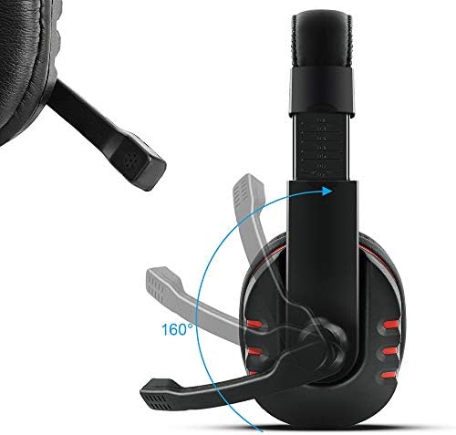 Oyun Kulaklığı, Mikrofon ve Ses Kontrolü ile Kulak Üstü Kulaklık Üzerinde 3.5 mm Gürültü İzolasyonlu SourceTon Dizüstü Bilgisayar,