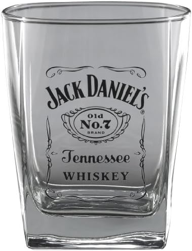 Jack Daniel'in Lisanslı Barware Etiket Logosu Çift Eski Moda Cam