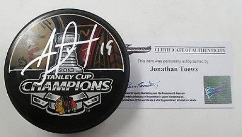 Jonathan Toews İmzalı Chicago Blackhawks Diski-İmzalı NHL Diskleri