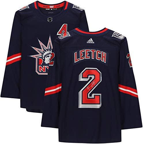 Brian Leetch New York Rangers İmzalı Adidas 2020-21 Ters Retro Otantik Forma-İmzalı NHL Formaları