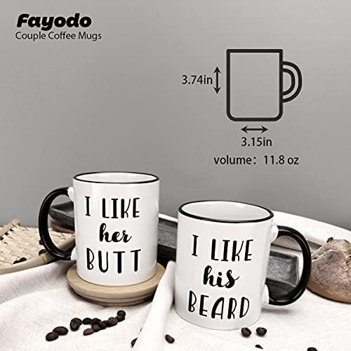 FAYODO Kahve Kupalar sevgililer Günü Hediyeleri, Komik Sevimli Çiftler Kahve Kupalar 2 Set, benzersiz Yenilik Hediye Çiftler