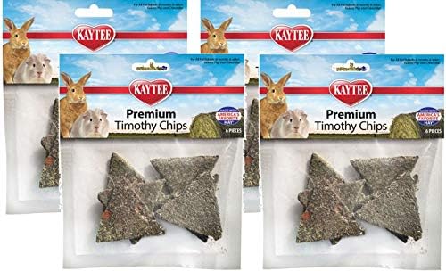Tüm Evcil Tavşanlar, Kobaylar ve Chinchillalar için Kaytee 4 Paket Premium Timothy Cips İkramı