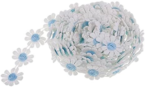 Newmind 3 Metre 25mm Polyester Küçük Papatya Dantel Trim Şerit Çiçek Aplike Dikiş Terzilik Kenar Abartı, dikiş Bezemeler El Sanatları-Gökyüzü