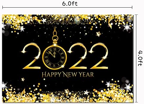 Mutlu yeni yıl partisi Zaman geri sayım eleman Fotoğraf Arka Plan, 2022 Yılbaşı partisi Banner Tatlı Masa Süslemeleri, 4x6ft