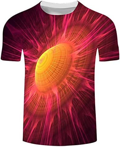 Erkek Grafik T-Shirt Rahat 3D Dijital Yıldızlı Evren Baskı Tees Yuvarlak Boyun Kısa Kollu Ince T-Shirt Tops