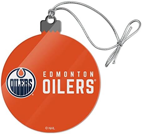 GRAFİK ve DAHA FAZLASI NHL Edmonton Oilers Logo Akrilik Noel Ağacı Tatil Süsleme