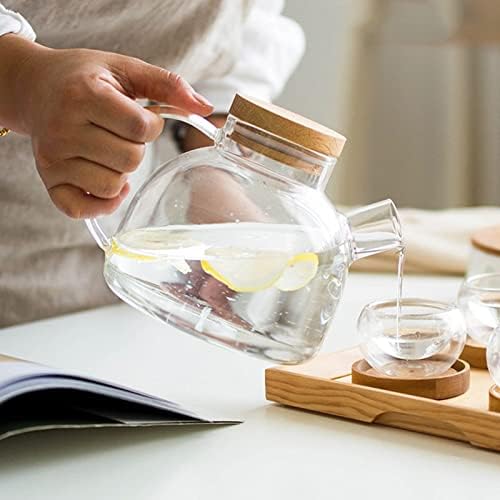 Buzlu çay sürahi cam demlik yüksek sıcaklığa dayanıklı kokulu demlik çay demleme Pot ev çay bardağı çay seti ısıtmalı cam sürahi
