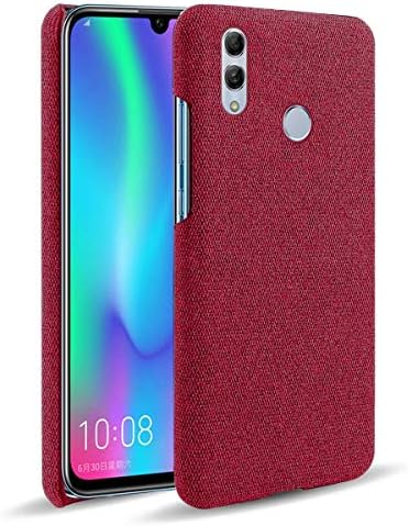 Huawei Honor 10 Lite için SHUNDA Kılıfı, Ultra İnce Keçe Kumaş Anti-Parmak İzi Koruma Kapağı Huawei Honor 10 Lite için-Kırmızı