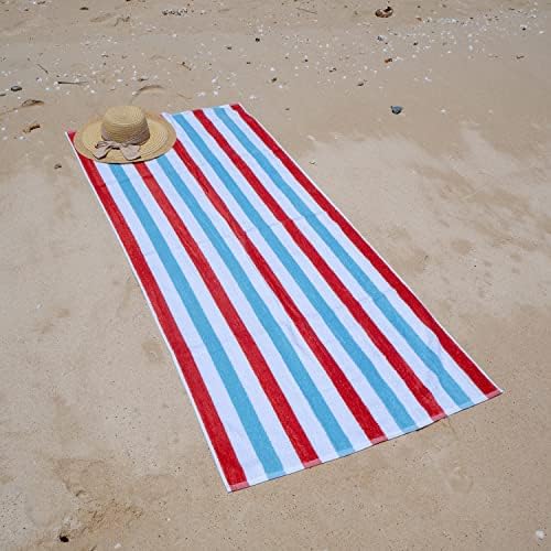 Arkwrıght Büyük Boy Plaj Havlusu (30x70, Toplu Kasa 24), Yumuşak Ringspun Pamuklu Cabo Cabana Çizgili Plaj Havlusu, Havuz Havlusu,