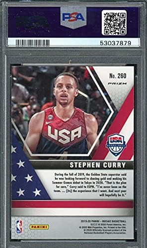 Stephen Curry 2019 Panini Mozaik Yeşil Mozaik Basketbol Kartı 260 PSA 10