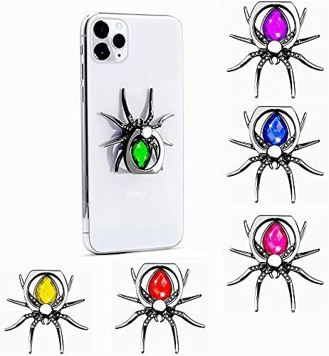 NMEGOU Anime Telefon Halka Tutucu Parmak Kickstand, Cadılar Bayramı Süslemeleri Metal Örümcek Lüks Elmas Tablet iPad için Standı,
