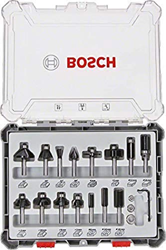 Bosch Profesyonel 2607017472 15 Parçalı Set Ahşap Yönlendirici Bit Seti 8mm Şaft Yönlendirici