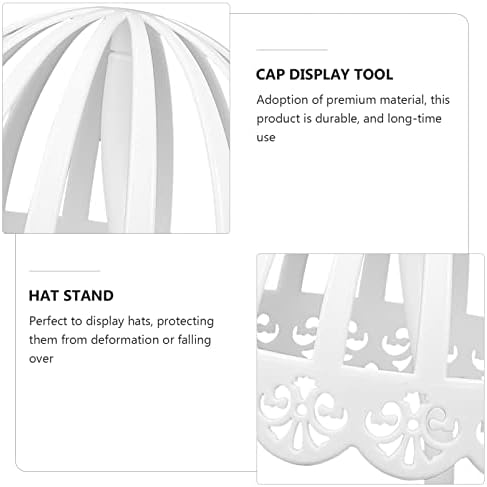 Baluue Şapka Standı Raf Kap Ekran: 2 pcs Masaüstü Şapka Tutucu Beyaz Şapka Ekran Peruk Masa Standı Kap vitrin için Dükkanı Ev