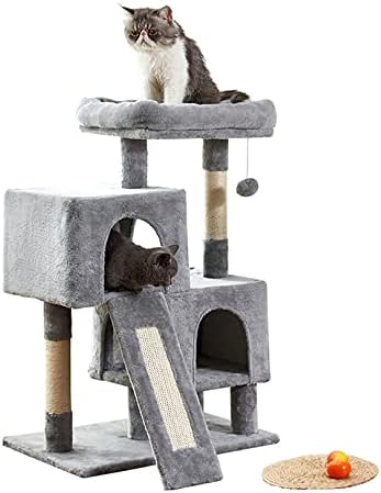 Kedi Kulesi, Tırmalama Tahtası ile 34.4 inç Kedi Ağacı, 2 Lüks Kınamak, Kedi Tırmalama direği ve Ağaç, Sağlam ve Montajı Kolay,