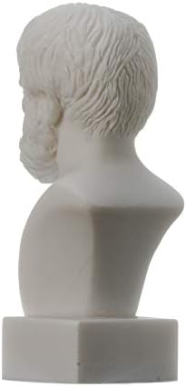 Antik Yunan Aristoteles Yunan Filozof Alabaster Heykeli Büstü 5.5 İnç