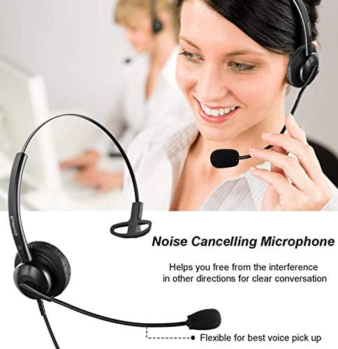 Sinseng Gürültü Önleyici Mikrofon ve Sessiz Anahtarlı 2.5 mm Mono Telefon Kulaklığı, Cıso SPA ile Uyumlu Çağrı Merkezi Kulaklıkları