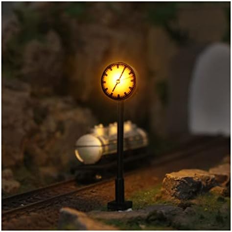 FSGLOVE minyatür model oluşturma kiti 3 pcs Modeli demiryolu H-O ölçekli veya N-ölçekli ışıkları yaktı platformu saat lamba tren