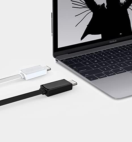 Hızlı Güç Düz USB-C Kablosu Microsoft Lumia 950 XL ile uyumlu USB 3.0 Gigabyte Hızları ve Hızlı Şarj Uyumlu Çift SIM! (Beyaz