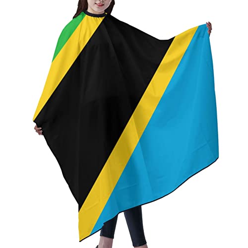 Tanzanya bayrağı Profesyonel Kuaför Cape Salon Saç Kesimi Kuaför Saç Şekillendirici Önlükleri Sarar 55 X 66