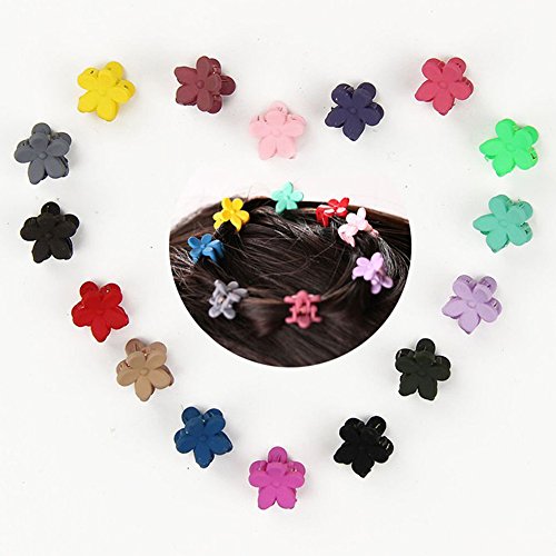 ınk2055 30 adet plastik çocuk kız renkli çiçek saç tokaları Mini saç klipleri pençe