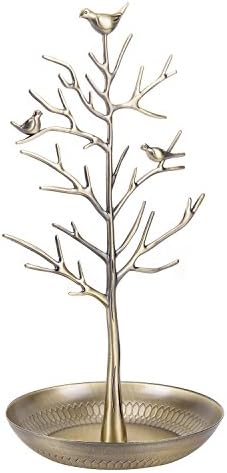 Hayat VC Altın Açık Antik Kuşlar Ağacı Standı Takı Ekran Kolye Küpe Bilezik Tutucu Organizatör Raf Kulesi