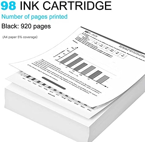 2-Pack Yeniden Üretilmiş Siyah 98 | C9364WN Uyumlu Mürekkep Kartuşu HP yedek malzemesi Photosmart 2575 (Q7215A) 8050 (Q6351A)