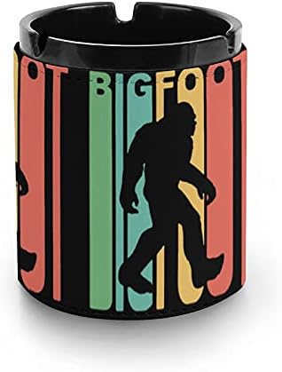 Retro Bigfoot Siluet Deri Puro Kül Tablaları kül tablası Özel Sigara İçen Tutucu Yuvarlak Kılıf