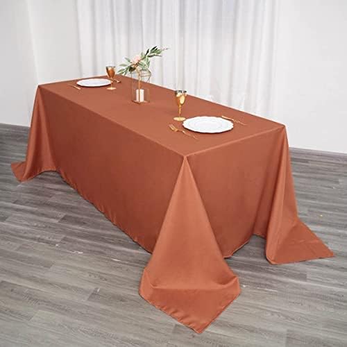 Efavirenz 90x132 Terracotta Toptan Dikdörtgen Polyester Masa Örtüsü Keten Düğün Parti Restoran Masa Örtüsü