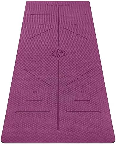 Ewedoos Premium Yoga Setleri-Taşıma Askılı 1 TPE Hizalama Yoga Matı, Yogi ve Yeni Başlayanlar için Mükemmel 1 Baskılı Yoga Mat
