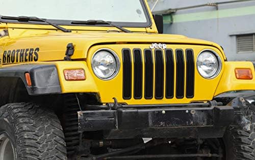Bestmotoring Jeep TJ ABS Araba Ön Merkezi Grille Ekle Kapakları, araba Grille Muhafızları Dekoratif Kapak için Jeep Wrangler