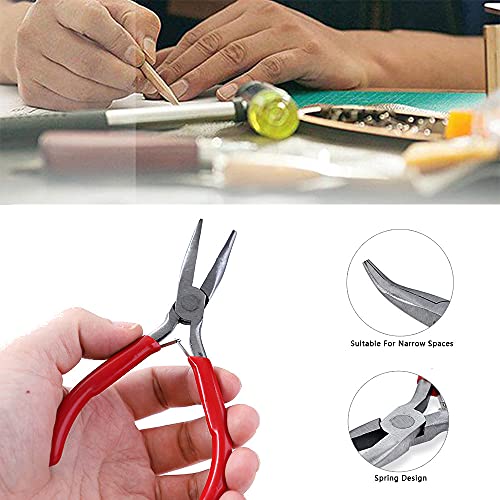 5 İnç Kırmızı Kavisli Burun Pense Mini Takı Pense Takı DIY Pense Takı Yapımı El Aletleri, uzunluk 125mm