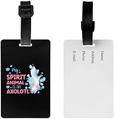 Benim Ruh Hayvan bir Axolotl Bagaj Etiketleri Bavul Seyahat Bagaj Çantası Etiketleri ile Yetişkin ve Çocuklar için Adı KIMLIK