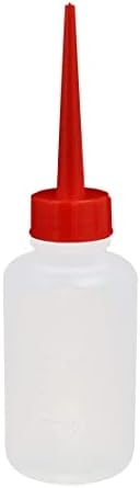 EuısdanAA 5 Ons LDPE Plastik Kırmızı Düz Sıkma Ağzı Sanayi Etiketi Yağ Sıvı Tutkal Şişesi (Botella de pegamento líquido de aceite