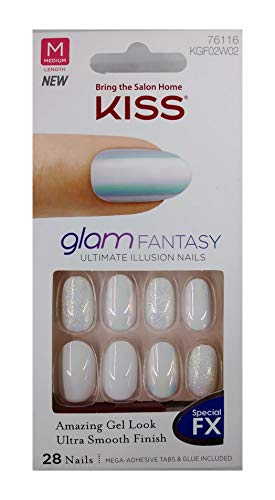 Öpücük (1) Kutu Glam Fantasy Özel FX İnanılmaz Jel Görünüm-Tutkal ve Yapışkan Sekmeler ile 28 adet Orta Uzunlukta Oval Şekil