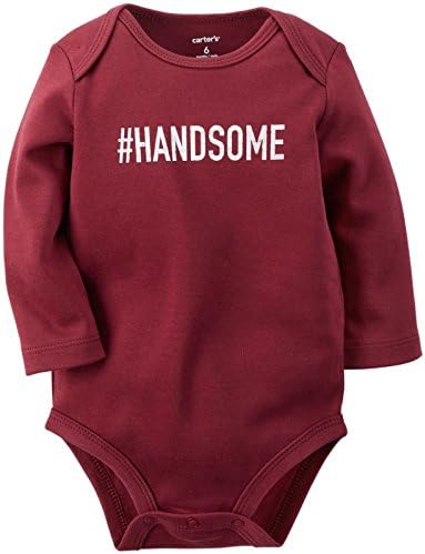 Carter'ın Erkek Bebek Sloganı Bodysuit-Yakışıklı-3 Ay