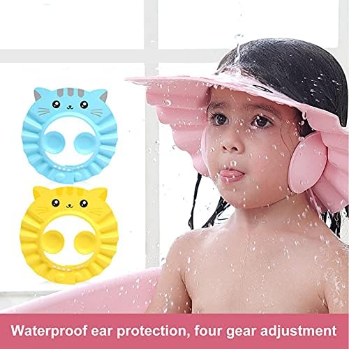CONVO 1 pcs bebek duş başlığı Ayarlanabilir Bebek banyo siperliği Bebek Banyo koruma kapağı Güvenli duş şampuanı Şapka ile kulak