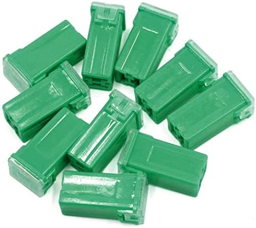 EuısdanAA 10 adet 40A 32 V Yeşil Plastik Push-in Tipi Kadın PAL Kartuş Sigortalar Evrensel Araç için(Fusibles de cartucho PAL