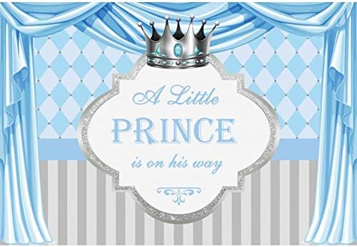 DORCEV 8x6ft Yolda Küçük Bir Prens Zemin Prens Tema Erkek Doğum Günü Partisi Erkek Bebek Duş Arka Plan Karikatür Mavi Perde Çizgili