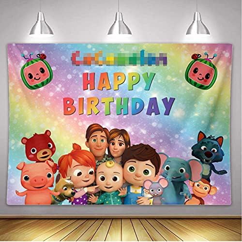 Weyaoe Betta Karikatür Sevimli Kavun Zemin Bebek Doğum Günü Partisi Dekorasyon Malzemeleri için Coco-Kavun Aile Doğum Günü Zemin