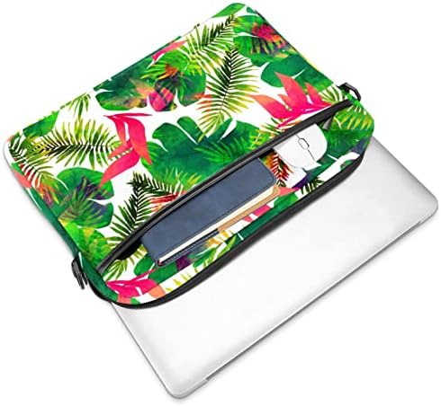 Yeşil Yaprak Tropikal laptop çantası Kadınlar için Messenger omuzdan askili çanta 14.5 İn Laptop taşıma çantası İş Evrak Çantası
