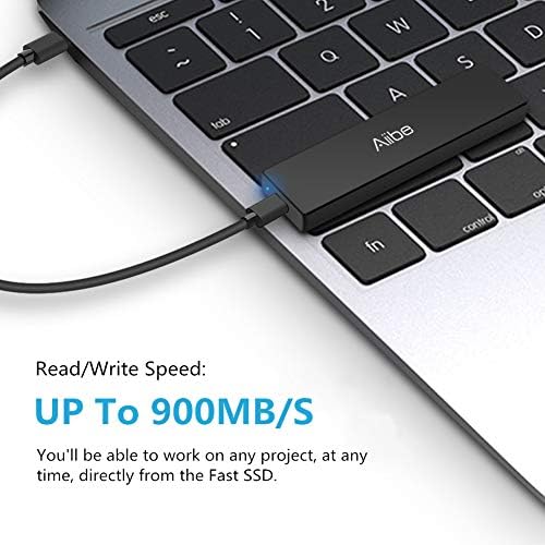 Aııbe Harici SSD 1TB-900MB / s'ye kadar-USB-C, USB 3.1 Taşınabilir SSD Harici Katı Hal Sürücüsü PC Dizüstü Bilgisayar, Mac, Xbox