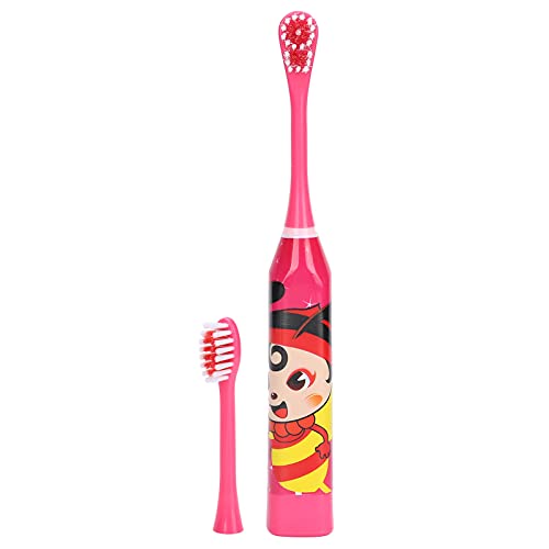Çocuk İçin elektrikli Diş Fırçası, Çocuk Güzel Karikatür Desen Diş Temizleme Diş Fırçası Ağız Bakımı için(Kırmızı)