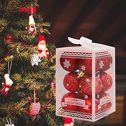 YAWAN 12 adet Noel Dekoratif Top Ağacı Kolye Topları Süsler Süslemeleri Asılı Ağaç Kolye (Gümüş)